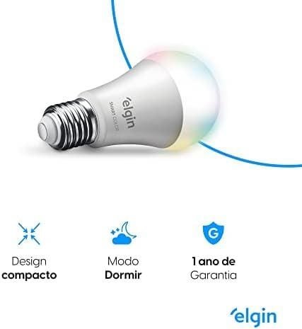 Lâmpada Inteligente Smart Color 10W Elgin RGB Wifi Compatível com Alexa e Google Home Lâmpada Inteligente Smart Color 10W Elgin RGB Wifi Compatível com Alexa e Google Home